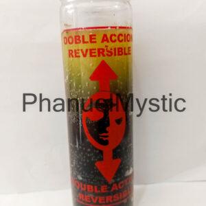 Reversible Double Action 2 Color Unscented Pillar Candle in Glass